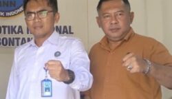 Eko Satrya, Ketua DPC MASATA Kota Bontang bersama Kepala BNN Kota Bontang, Lulyana Rahmadani, S.Pd, M.Tr.AP