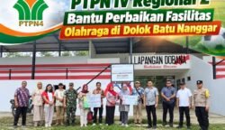 PTPN IV Regional 2 Bantu Perbaikan Fasilitas Olahraga di Dolok Batu Nanggar