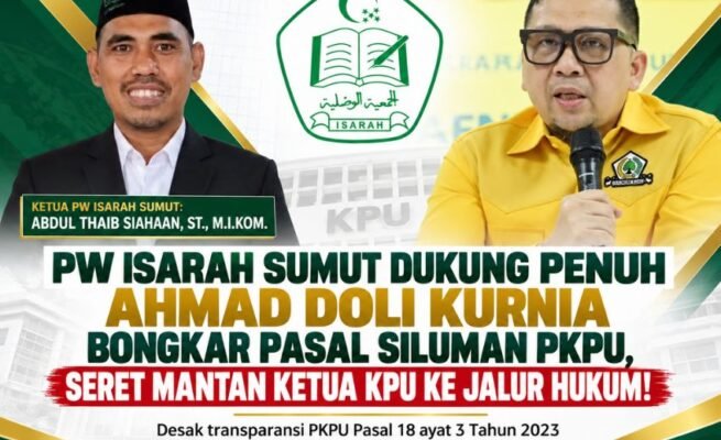 PW ISARAH Sumut Dukung Penuh Ahmad Doli Kurnia Bongkar Pasal Siluman PKPU, Seret Mantan Ketua KPU ke Jalur Hukum